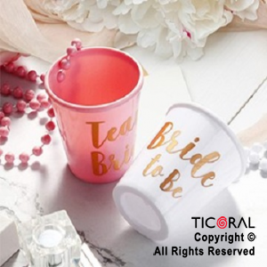 VASOS COLGANTE SHOT BRIDE ROSA X 6 UNIDADES x 1
